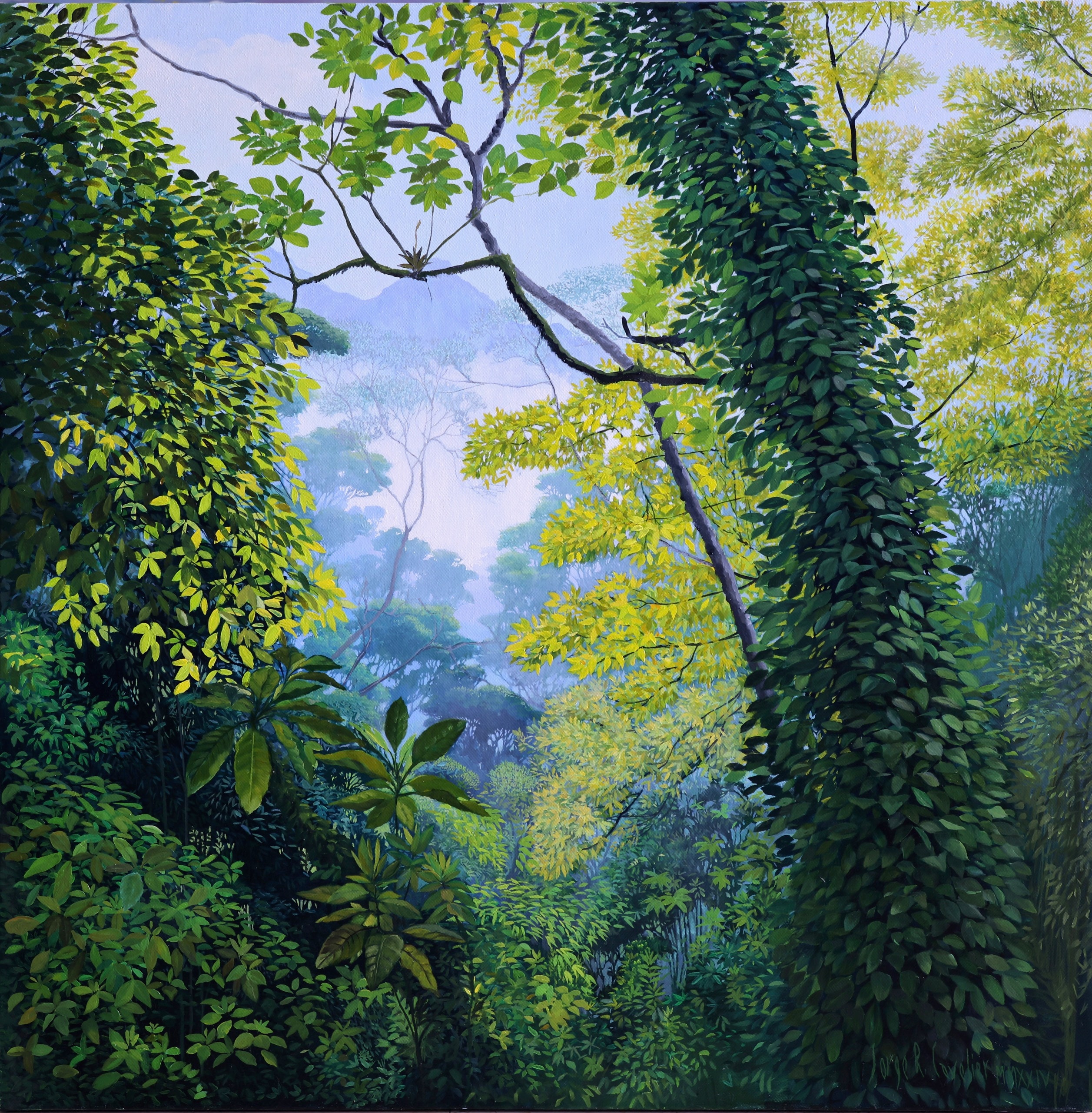 Bosque Interior — Mixed media on panel, placeholder for Cavelier Arte artwork