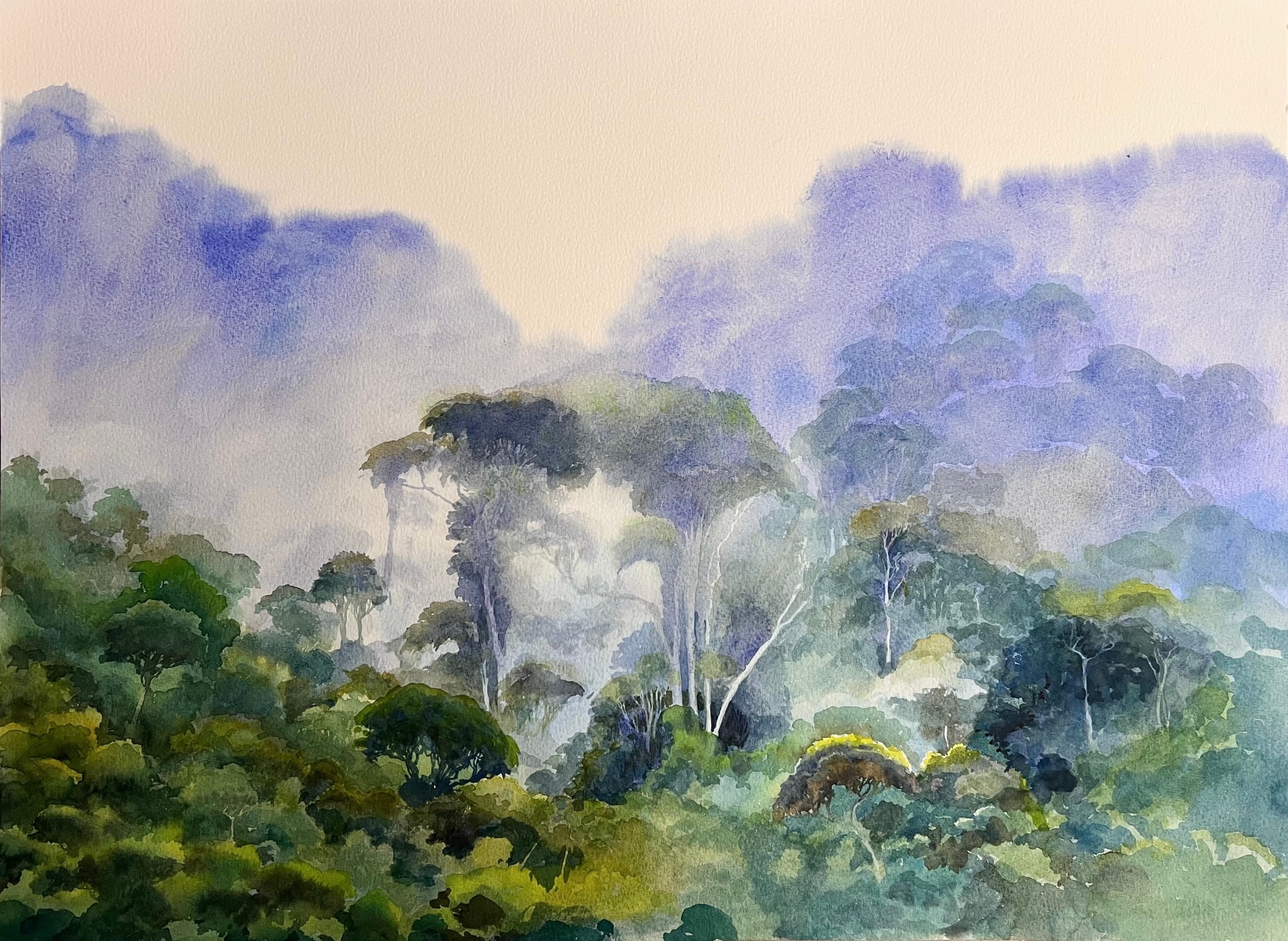 Selva en Acuarela, Watercolor on paper, 2023 — Cavelier Arte